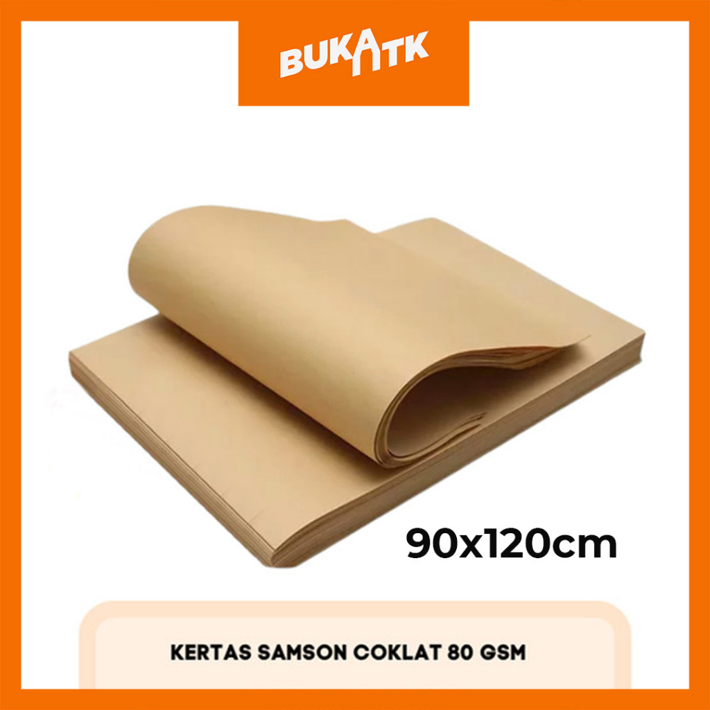 

kertas samson / kertas sampul coklat tebal ukuran 90x120 cm 80 gsm