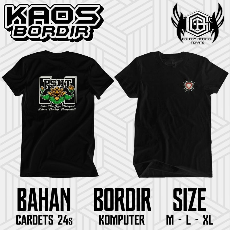 KAOS BORDIR LENGAN PENDEK KAOS BORSIR TERATE KAOS BORDIR PSHT KAOS BORDIR KEKINIAN KAOS BORDIR TERBA