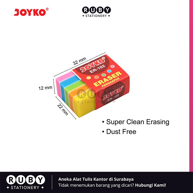 

RUBY STATIONERY Penghapus ER-102 Warna Berlapis Joyko - Eraser