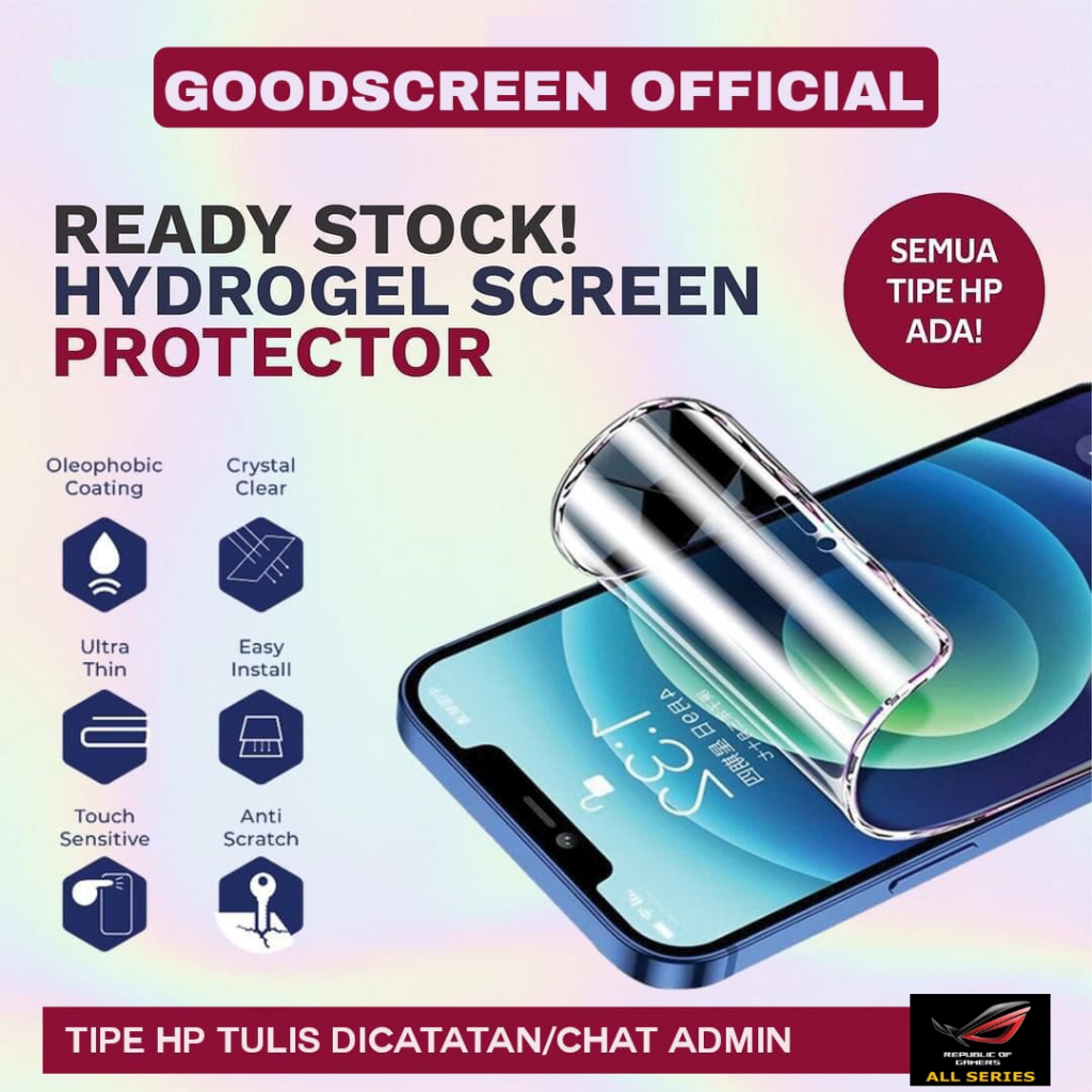 Anti Gores Hydrogel CLEAR ROG ALL SERIES ROG 5 ULTIMATE|ROG PHONE 6D|ROG 6D ULTIMATE|ROG PHONE 6|ROG