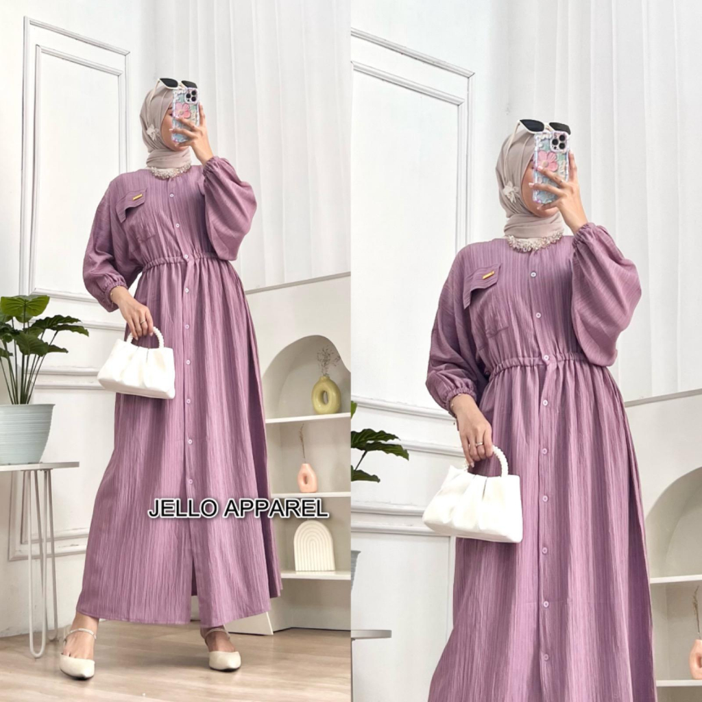 RUNA GAMIS LADY CRUSH PAKAIAN WANITA DRESS MUSLIM DEWASA