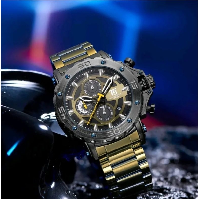 JAM TANGAN PRIA T5 3702G ORIGINAL TAHAN AIR