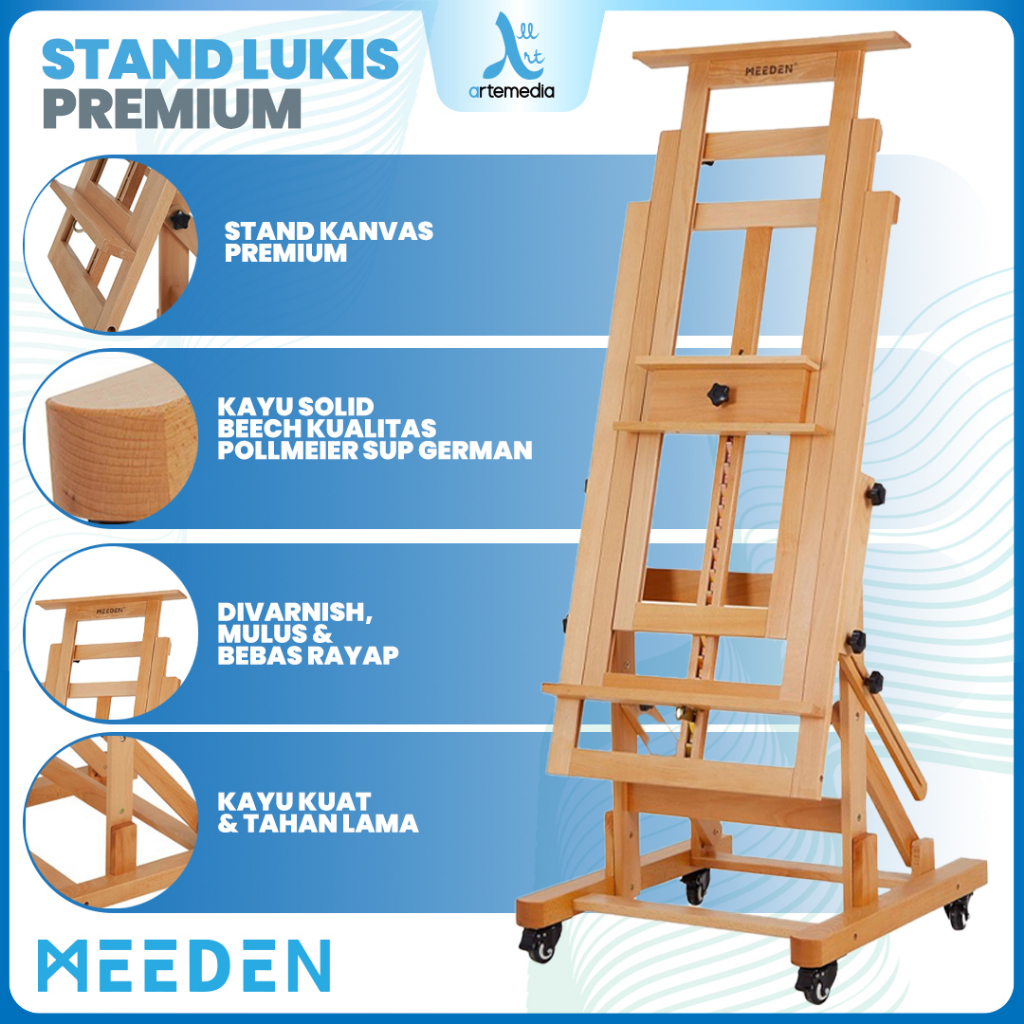 

Meeden Movable Easel H-Frame Multi Function 2 Canvas Heavy Duty Stand Lukis
