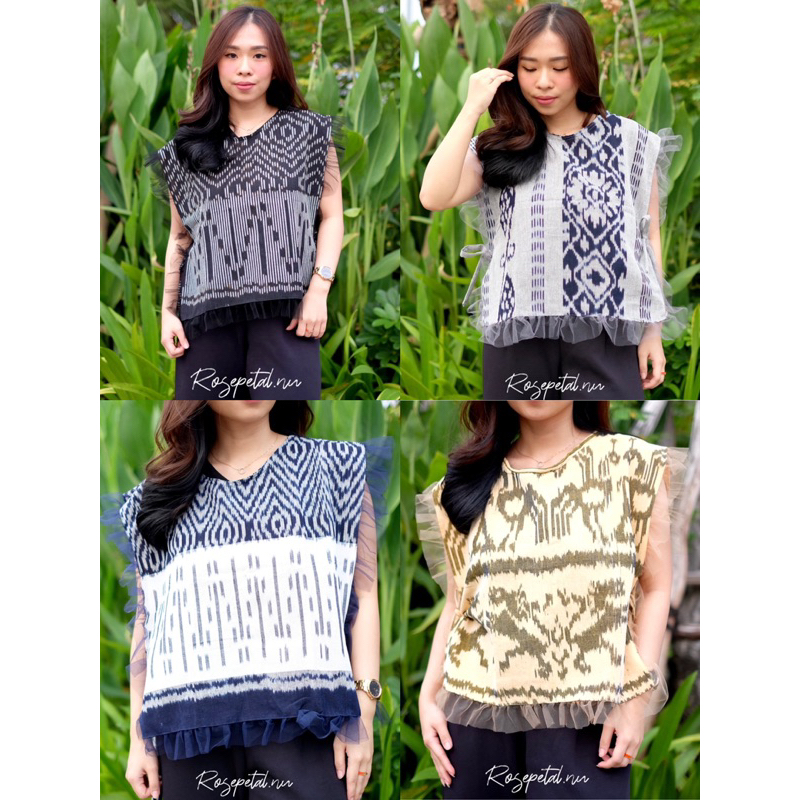 Ginza Vest Tribal / Rompi tenun tribal jumputan / outer batik tribal