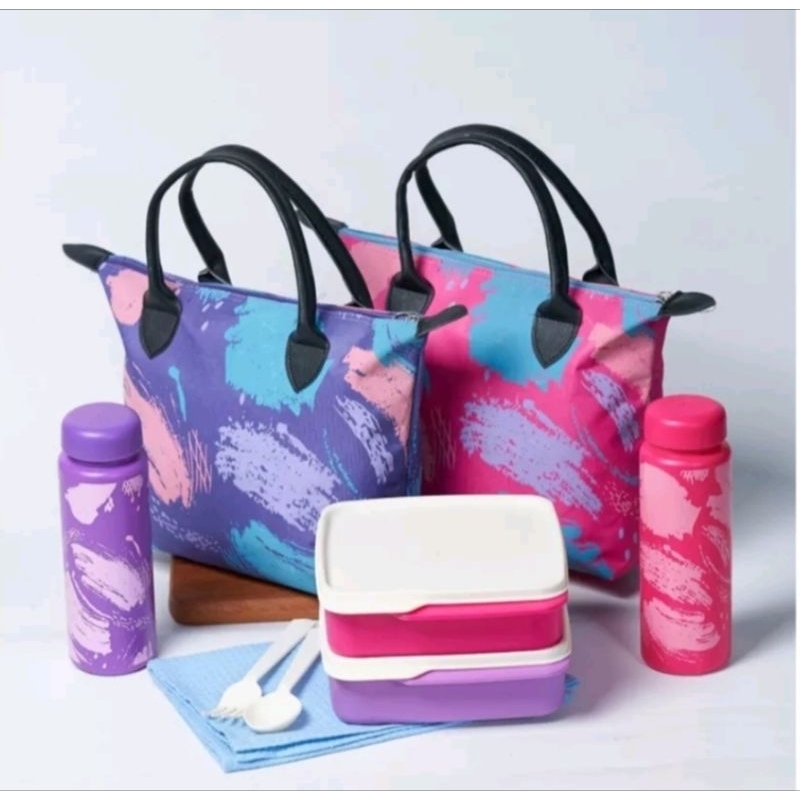 Paket Hemat Tempat Makan Dan Tas Tempat Bekal Box 1 Set 4 Pcs