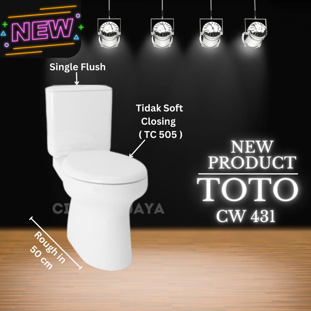 KLOSET DUDUK TOTO CW431J SINGLE FLUSH / MONOBLOK CLOSET TOTO CW 431J CW 431 J