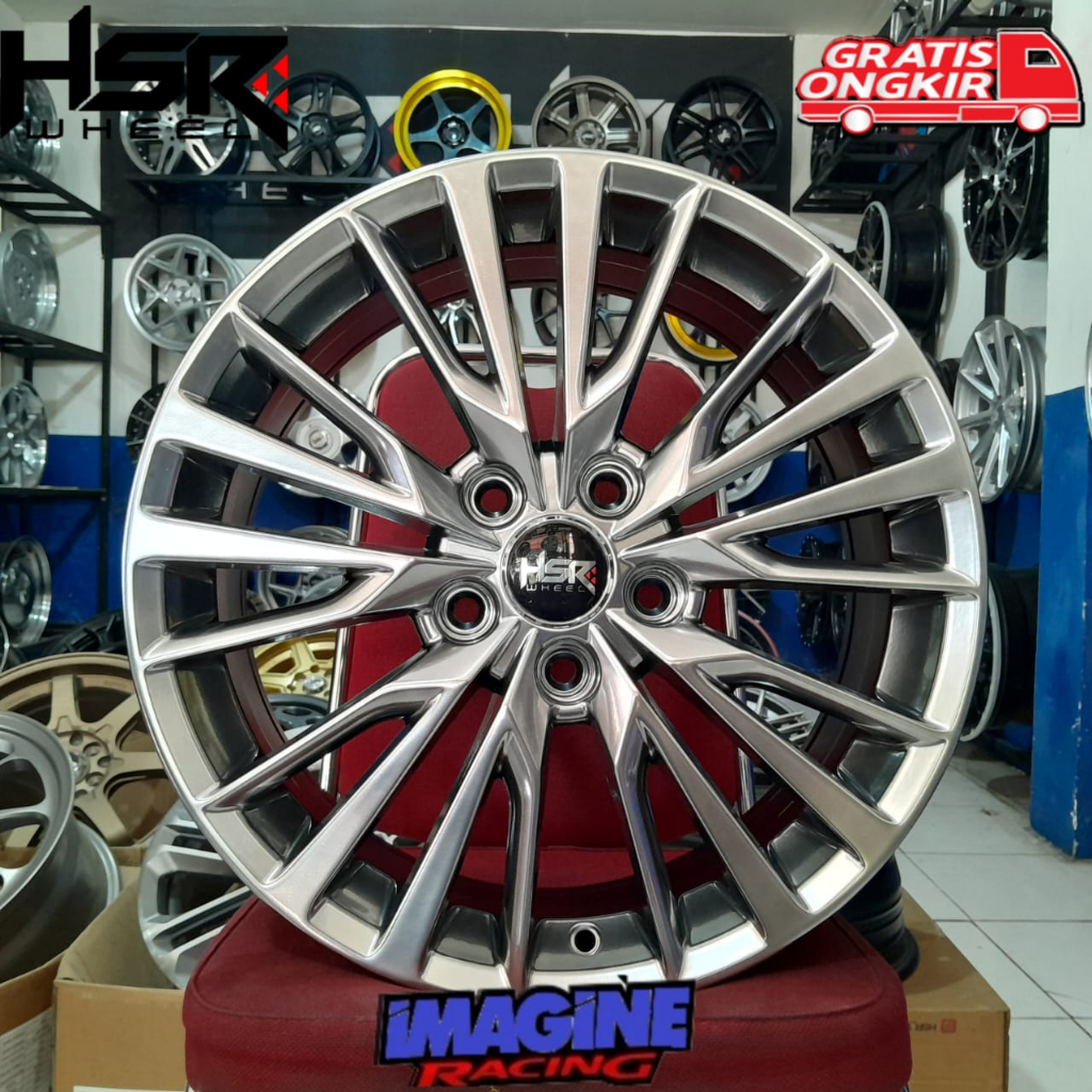 Velg mobil racing ring 17 baut 5 untuk mobil terios, innova, hrv, biante, voxy hsr wiegen r17 baut 5