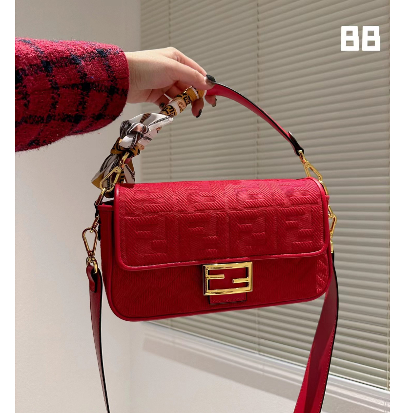 Original 2023 New Fendi Vintage Baguette Bag Women's Bag Handbag Fashion Classic Ladies Shoulder Mes