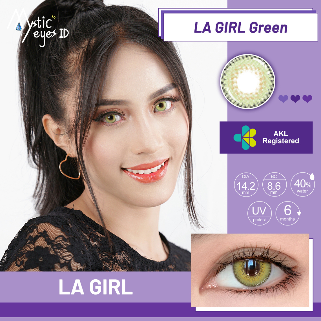 SOFTLENS SOLITAIRE  COLORED LENSES-LA Girl Green 14.2mm