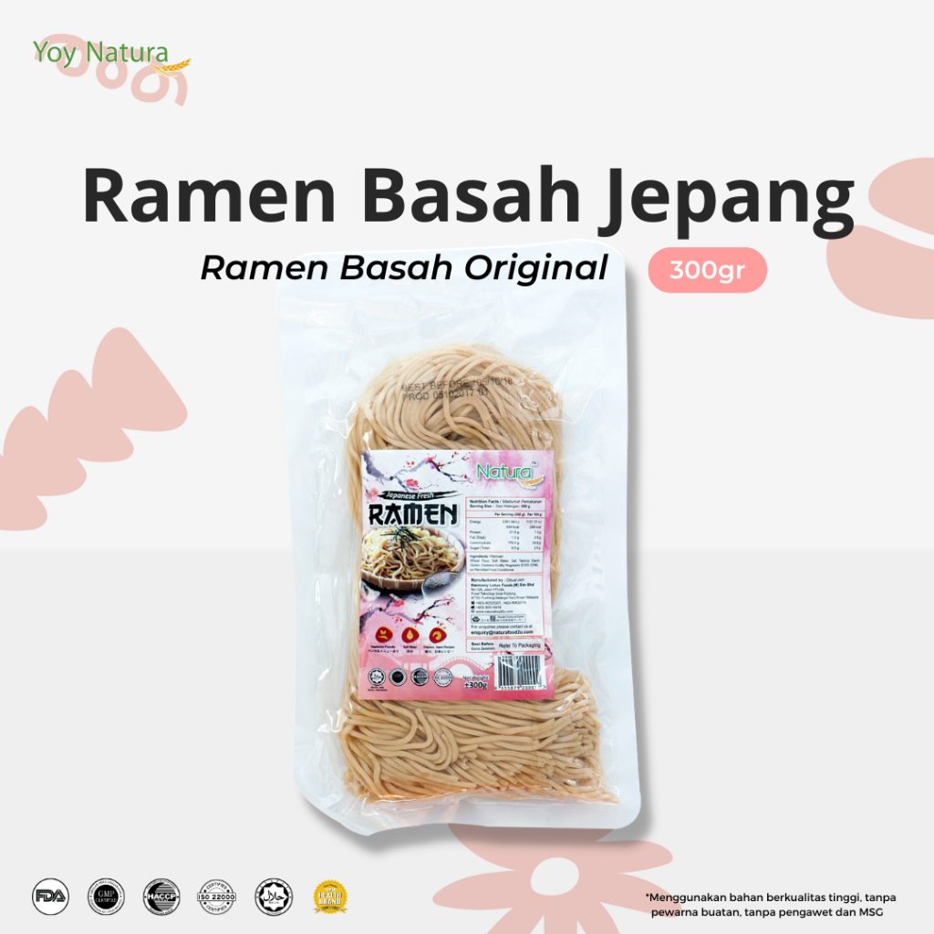 

Yoy Natura Mi Basah Ramen / Fresh Ramen / Mi Ramen Jepang 300g [HALAL]