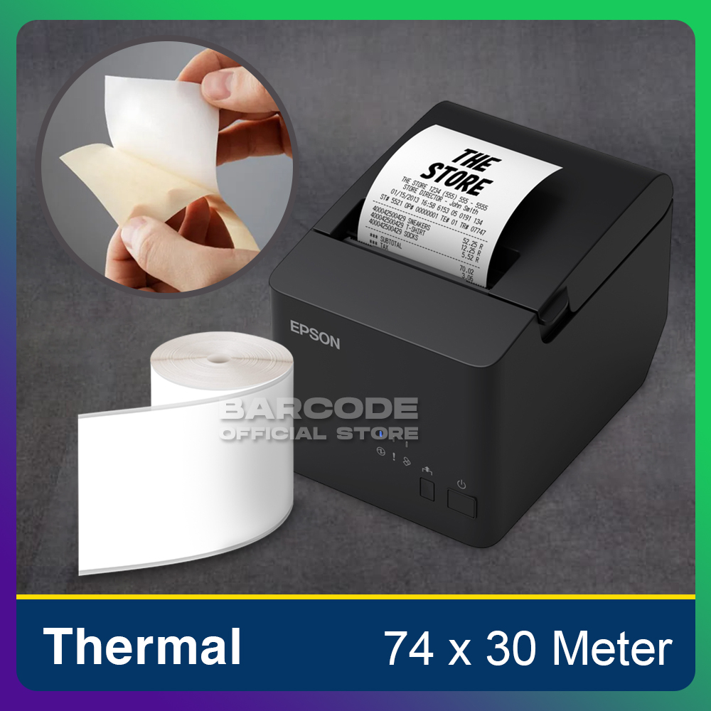 

Label Sticker Thermal 80mm X 30 | 80x74 Meter - Cashier Printer Auto Cutter