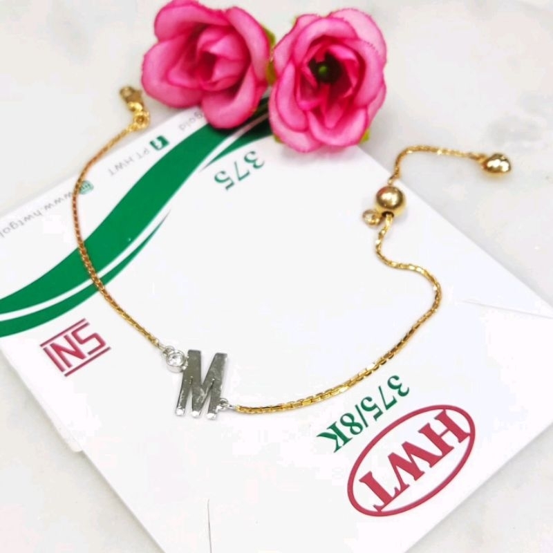 GELANG SERUT HURUF M KADAR 375 8K