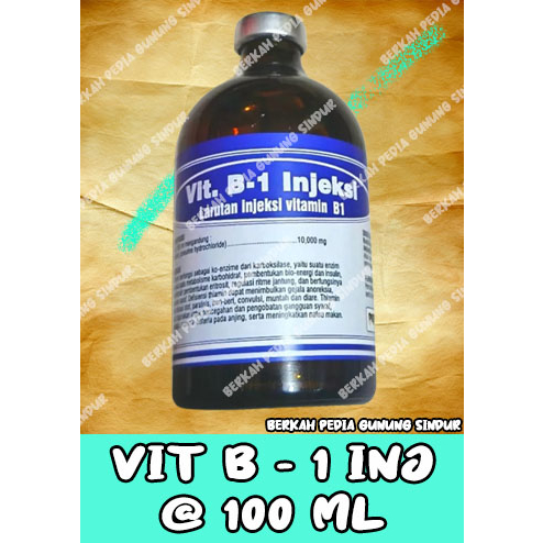 Vitamin B1 Injeksi - Vit B1 injek 100ml - Obat Lumpuh Hewan Ternak