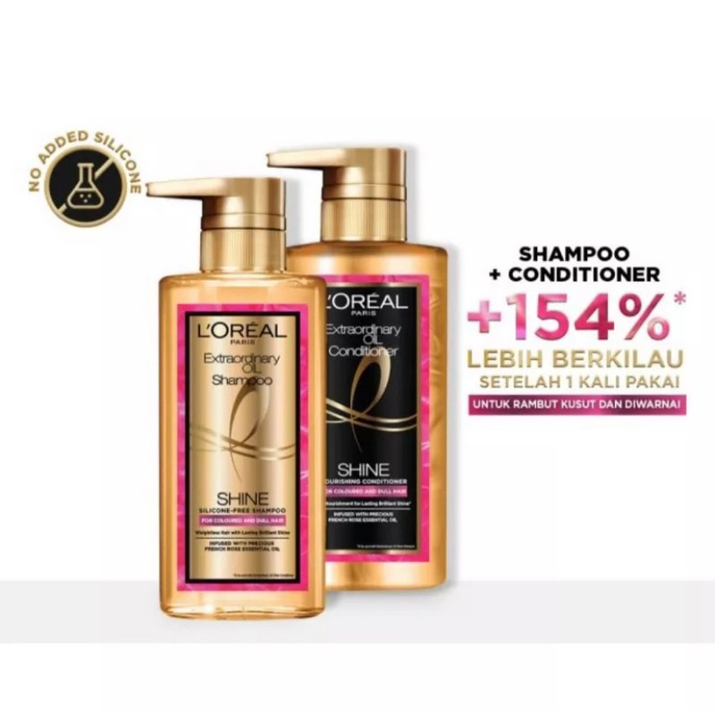 Loreal Paris Extraordinary Oil Sublime Shine / Sleek Premium Shampoo + Conditioner 440 ml