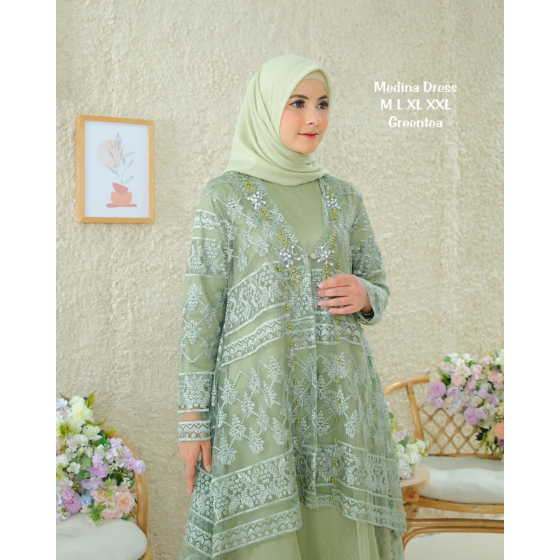 New Arival Gamis Medina Dres / Gamis Modern terbaru / Gamis Terbaru / Gamis Kondangan / Gamis kekini