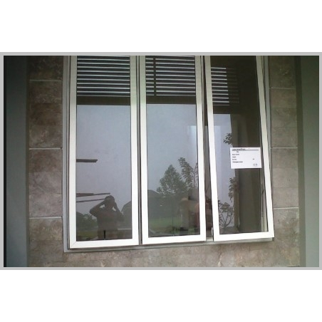 Jendela kaca aluminium dan kaca mati