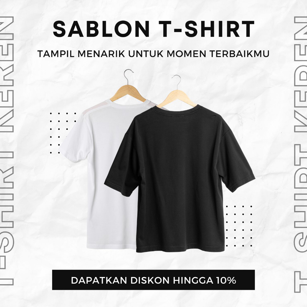 KAOS SABLON CUSTOM DTF SATUAN BISA CETAK FOTO | KATA