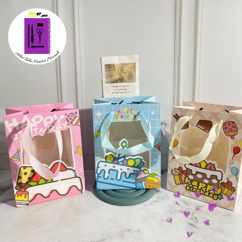 

PAPER BAG HAPPY BIRTHDAY KECIL CD-765 UK 14.5X10X19.5 CM HAMPERS GOODIE SOUVERNIR TAS