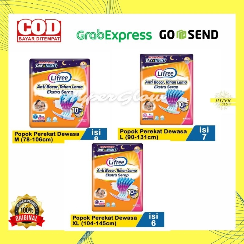 LIFREE POPOK PEREKAT M8/ L7/ XL6 - POPOK DEWASA - LIFREE PEREKAT - POPOK LIFREE - DIAPERS