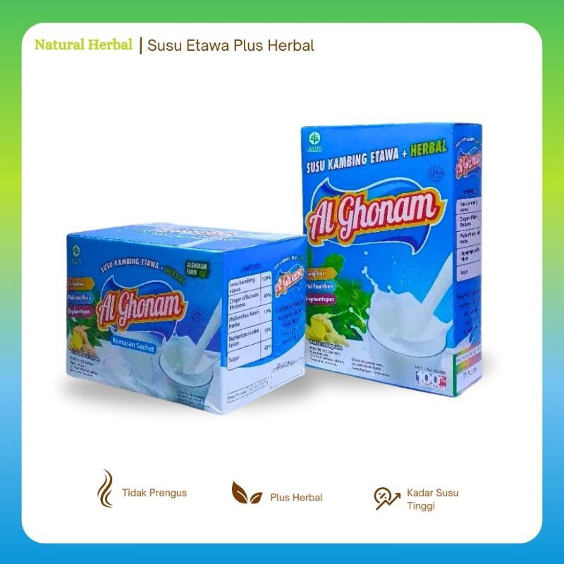 

Susu Kambing Etawa Plus Herbal Al Ghonam 200g