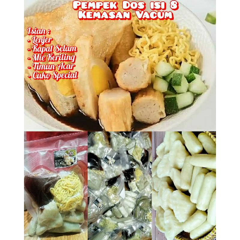 

NEW PRODUK!!! Pempek Dos isi 8 Tanpa Ikan / Kemasan Vacum / Makanan Cemilan Frozen