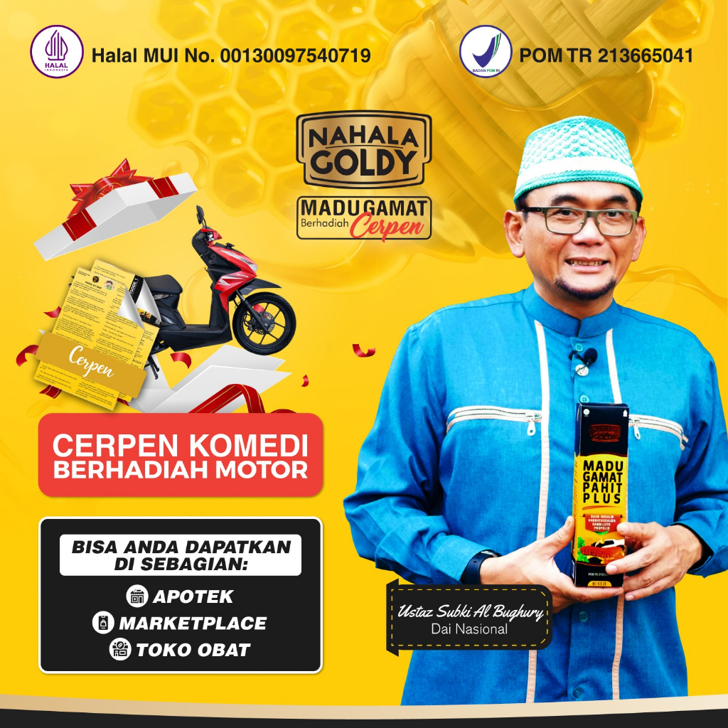 Madu Hitam Gamat Terbaik Nahala Goldy | Madu Hitam Pahit Gamat Gold