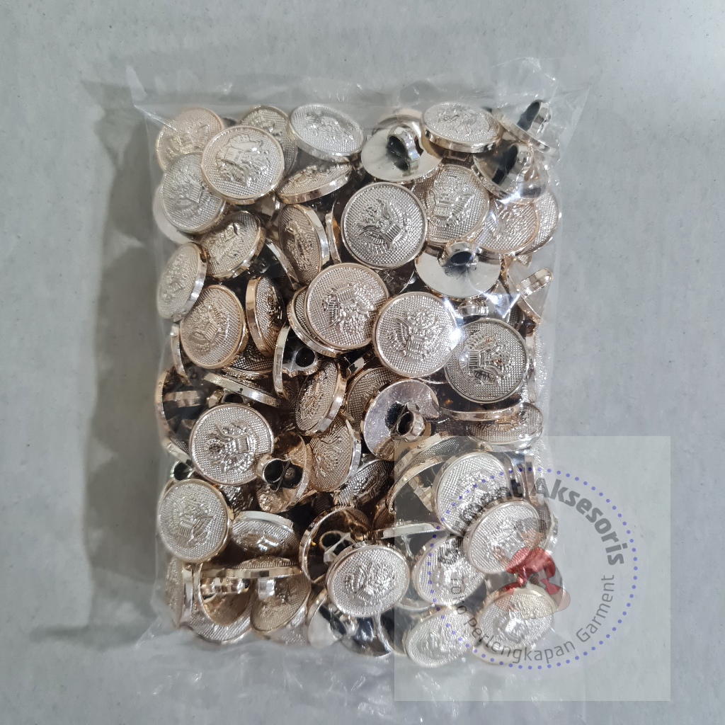 Kancing Jas Almamater Ukuran 28L (18mm) & 32L (20mm) Rosegold Isi 140pcs / Kancing Jamur Emas Ukuran