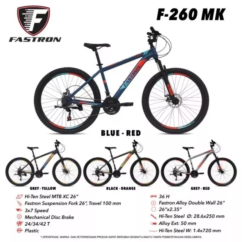 Sepeda dewasa MTB 27,5 26  inch Fastron luar bdg