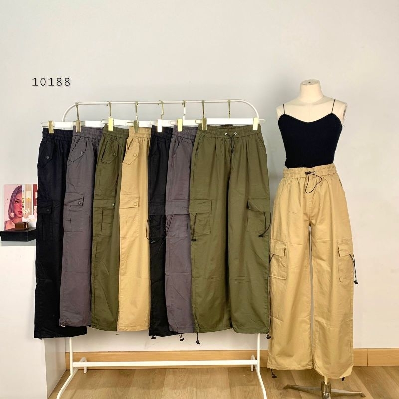 10188 Celana Kargo JIN LING 6023/6026 2IN1 Joger Kulot Premium Wanita/ Celana Cargo Kekinian Premium