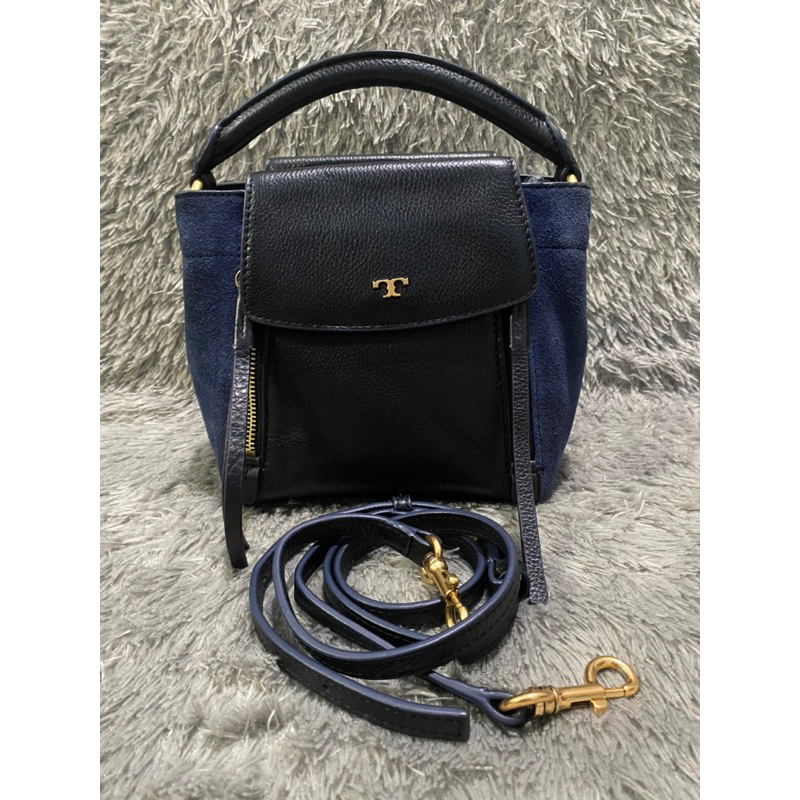 TB Halfmoon Micro Satchel Black Navy