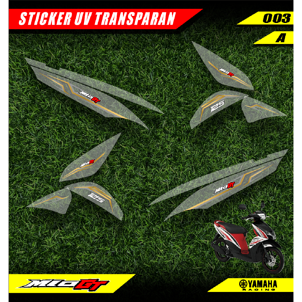 STRIPING TRANSPARAN YAMAHA MIO GT VARIASI GRAFIST SIMPEL KEREN GPC 003