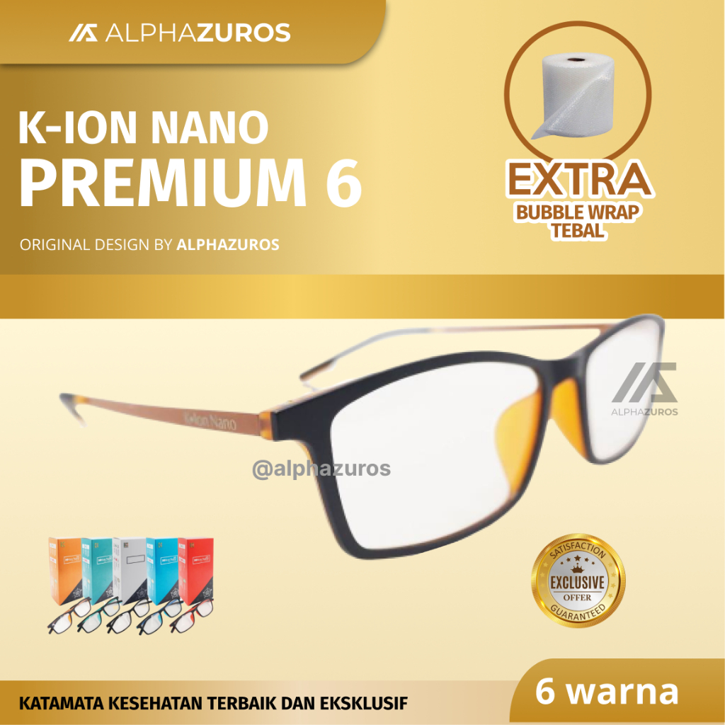 Kacamata K-Ion Nano Premium 6 K Link Original Exclusive 6 in 1 Gagang Lentur dan Tidak Bisa Patah Io