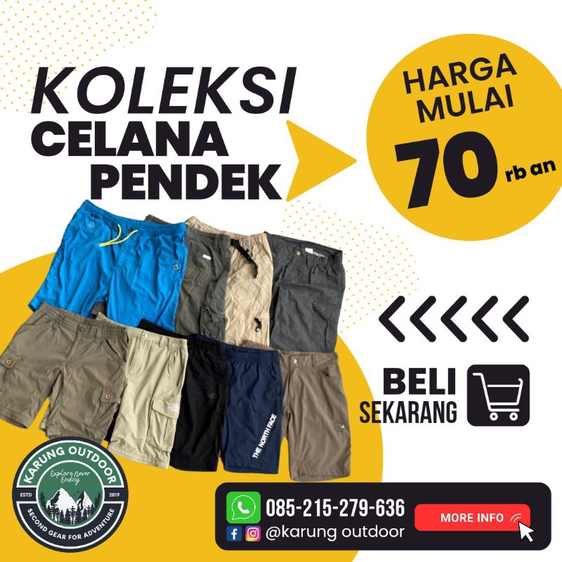 celana outdoor pendek second