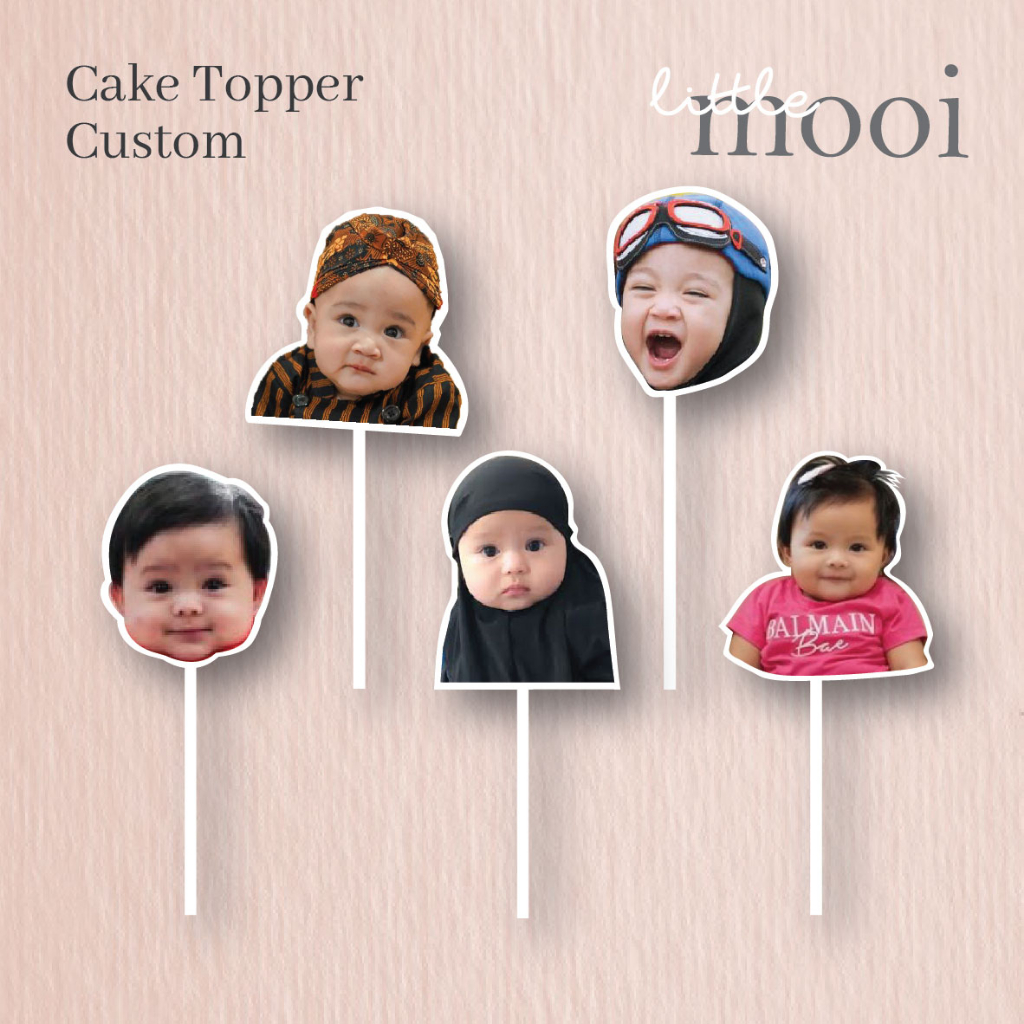 (B) Cake Topper Custom / Cake Topper Custom Foto / Cake Topper Custom Wajah