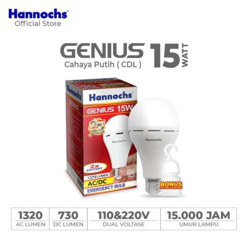 Hannochs Genius 15 Watt Putih Lampu Emergency