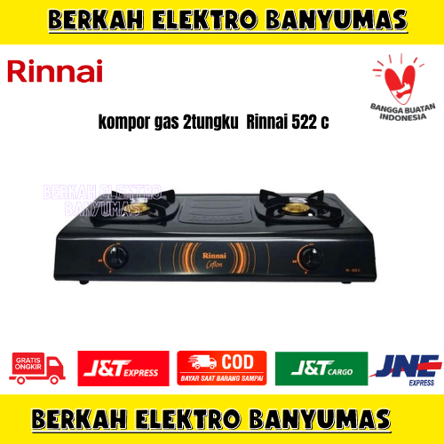 Kompor gas Rinnai//Kompor gas 2 tungku Rinnai//Riinnai Kompor gas 2 Tungku 522C