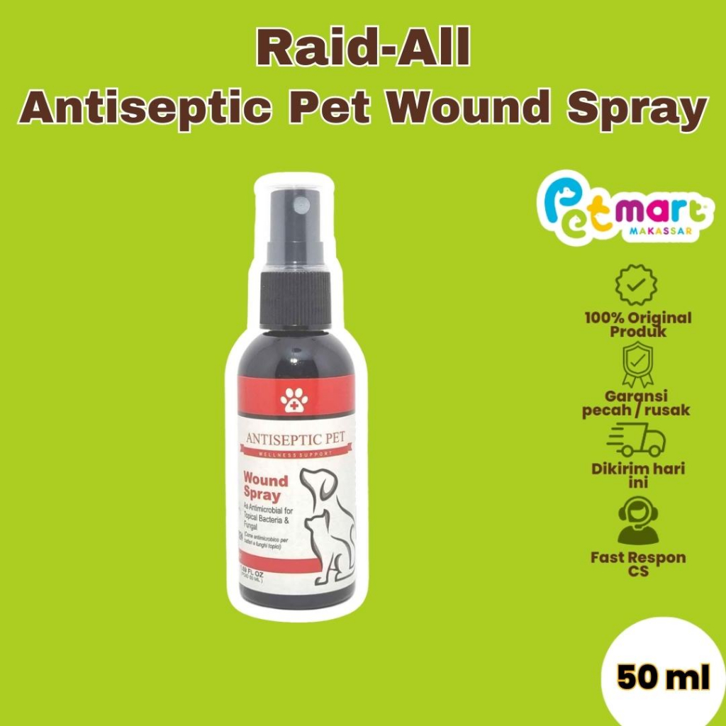 Semprotan Obat Luka Anjing Kucing Raid All Antiseptic Pet Wound Spray