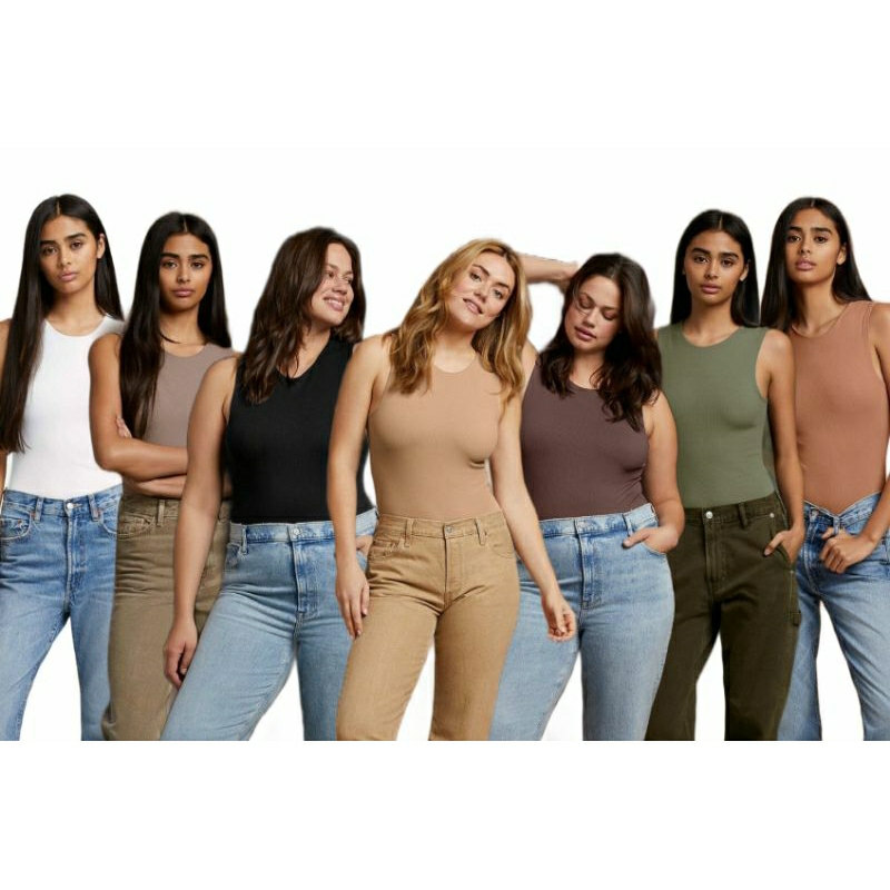 Olive Sz ML Nuuds Ribbed Crew Bodysuit