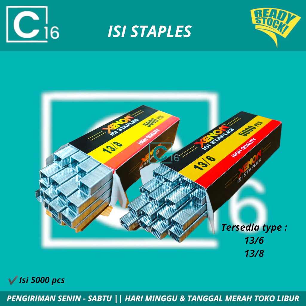 

Isi Staples Jok Tangan Manual Gun 5000pcs 13/6 6mm 13/8 8mm