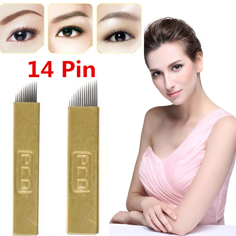 (10pc)JARUM SULAM ALIS MANUAL/BLADE MICROBLADING MANUAL/JARUM SULAM ALIS MISTY POWDER 12 PIN/ 14PIN
