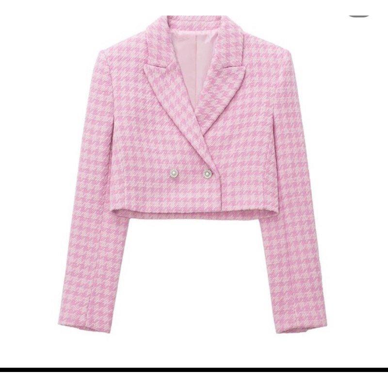 blazer tweed pink plan