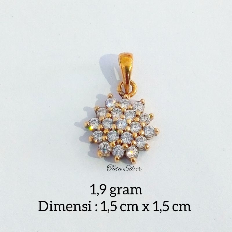 Liontin Bunga Matahari Perak Lapis Emas (925 Sterling Silver Gold Plated) 2124356