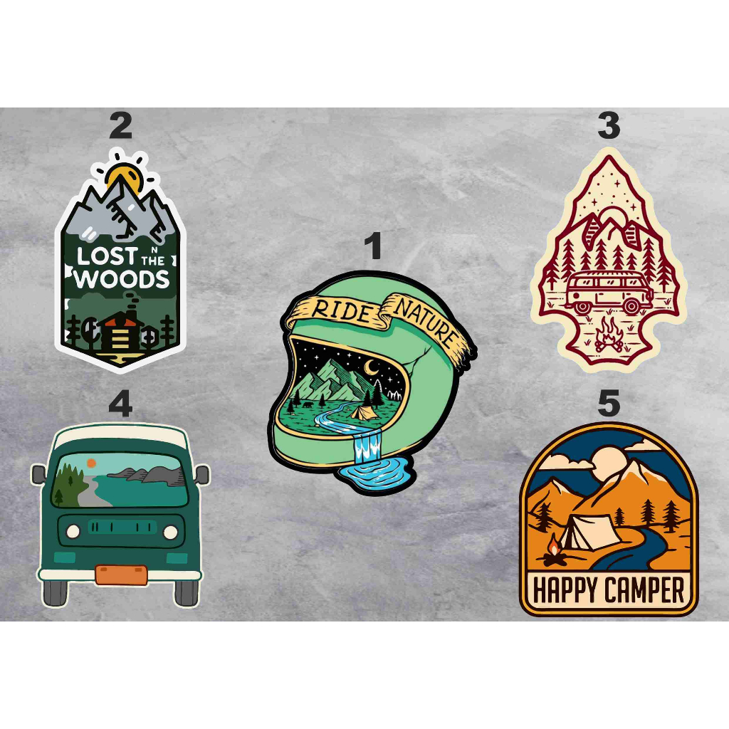 

STICKER PACK OUTDOOR - STICKER AESTHETIC, BRAND LOGO, LAPTOP, TUMBLER, TNF, MOTOR, HELM, MOBIL, CASE