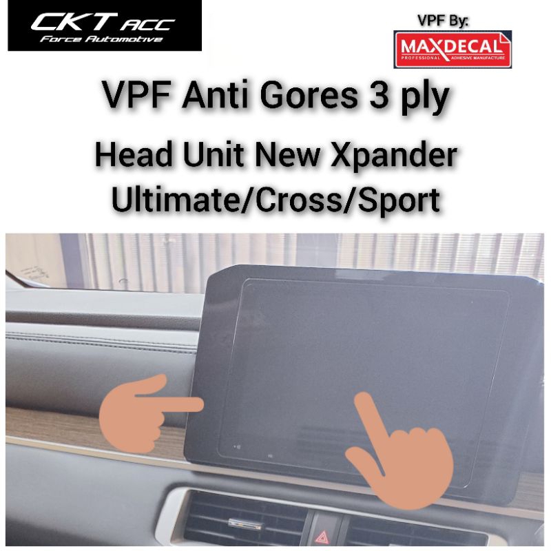 Titik_Emmbun Sticker Carbon 6D Black Glossy Xpander Transmisi Head Unit Steer Pelindung