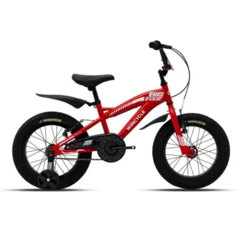 SEPEDA BMX ANAK WIMCYCLE BIGFOOT SOLID SERIES 16 INCH WARNA MERAH BAN JUMBO 3.0