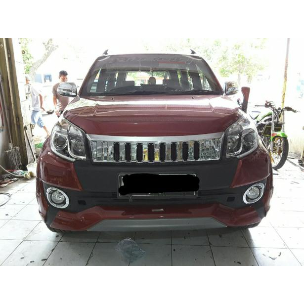 NEW RUSH 15 FRONT GRILLE COVER M/HUMMER CHROME-GRILL NEW TERIOS 2015-2017 -  GRILL DEPAN TOYOTA RUSH