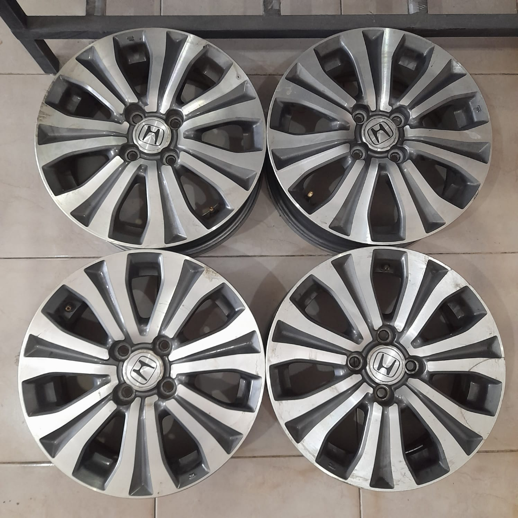 Velg Mobil Bekas Ori Copotan Honda Freed Ring 15x5,5 Pcd 4x100 grey Polish Cocok Buat Brio Mobilio C
