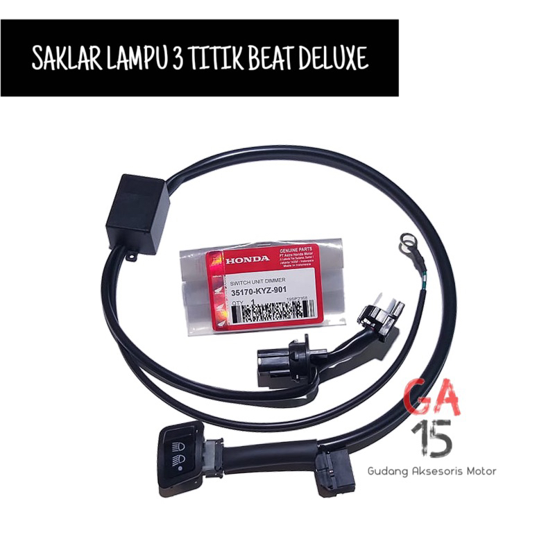 SAKLAR LAMPU BEAT DELUXE K1A TAHUN 2020 - 2023 SAKLAR ON OFF 3 MODE / 3 TITIK