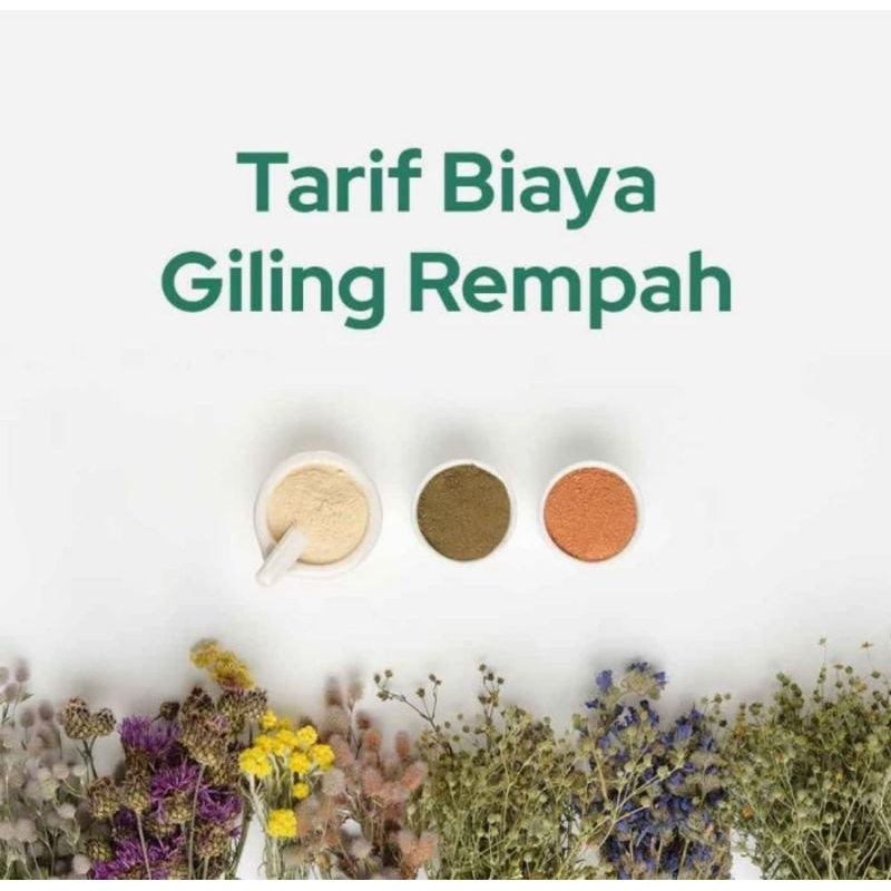 

Herbaleo - Tarif / Biaya Giling Rempah