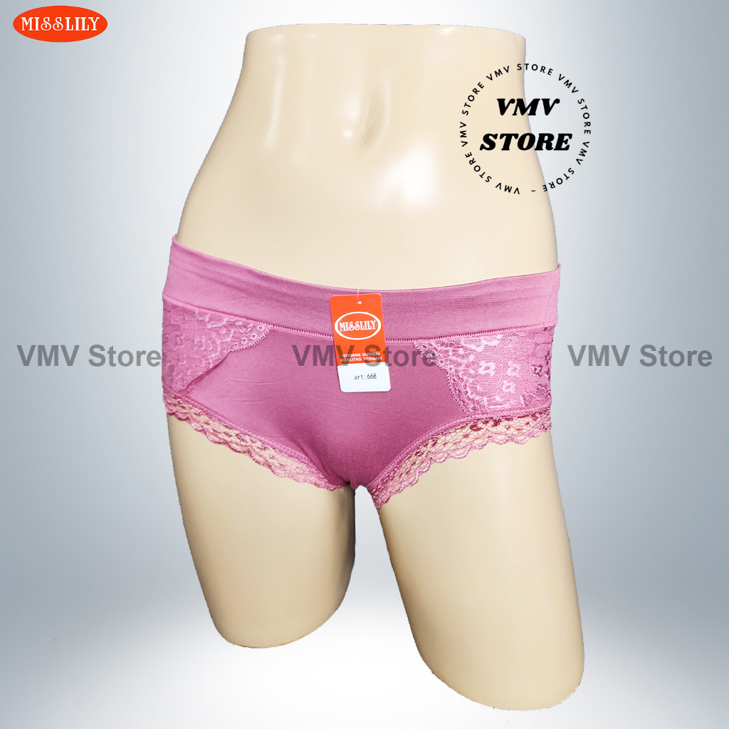 CD Wanita Misslily 668 Fit to XL Celana Dalam Wanita Model Renda Sexy Cantik Original Asli VMV Store
